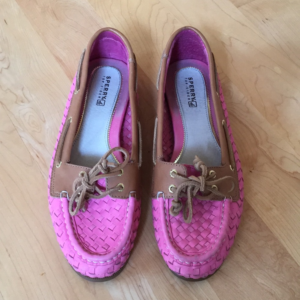 SPERRY Top-Sider | Genuine Woven Leather Hot Pink